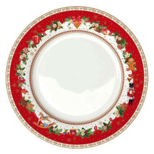 Easy Life Design Porcelán lapostányér 26,5cm, Christmas Memories tányér és evőeszköz