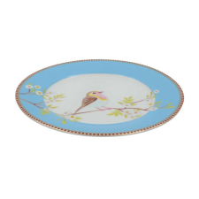 Easy Life Design Porcelán tányér 21cm Early Bird kék tányér és evőeszköz