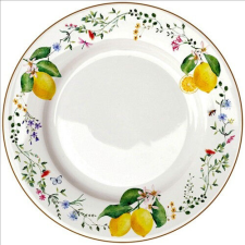 Easy Life-Nuova Porcelán lapostányér 26,5cm, Fleurs et Citrons tányér és evőeszköz