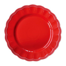 Easy Life-Nuova Porcelán lapostányér 26cm, Elite red tányér és evőeszköz