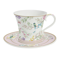 Easy Life Nuova R2S Birds Melody porcelán reggelizőcsésze és csészealj 350ml díszdobozban konyhai eszköz
