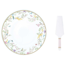 Easy Life Nuova R2S Birds Melody porcelán tortatál lapáttal 32cm díszdobozban konyhai eszköz