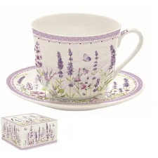Easy Life Nuova R2S Porcelán reggelizőcsésze+alj 400ml,dobozban,Lavender Field bögrék, csészék