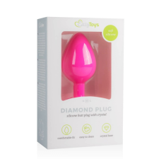  Easytoys Diamond - fehér köves anál dildó (közepes) - pink anál