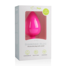  Easytoys Diamond - fehér köves anál dildó (nagy) - pink anál