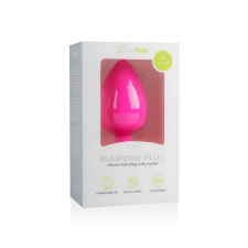 Easytoys Diamond - fehér köves anál dildó (nagy) - pink anál