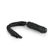 Easytoys Flogger - korbács és szilikon dildó egyben (fekete) műpénisz, dildó