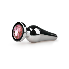 Easytoys Metal No.11 - pink köves kúp anál dildó - ezüst (3,5cm) anál