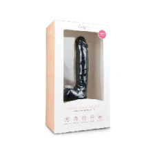  Easytoys - tapadótalpas, herés dildó (22,5cm) - fekete műpénisz, dildó