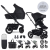 Easywalker Harvey5 Air XXL Kombinált Babakocsi Midnight Black - Prémium Babakocsi Terepre és Városba Újszülötteknek