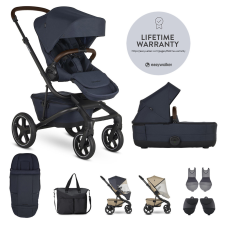 EASYWALKER Szett XXL kombinált babakocsi Jimmey Indigo Blue kiegészítőkkel babakocsi