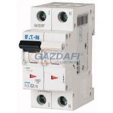 EATON 164907 Kismegszakító, 6kA PL6-B2/1N - 2 A, 1P+N, karakterisztika: B villanyszerelés