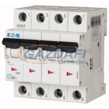 EATON 166496 Kismegszakító, 6kA 4 pólus 2A, B karakterisztika, PL6-B2/4 villanyszerelés