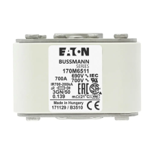  EATON 170M6511 Gyors biztosíték betét, félvezetők védelmére 690V, 700A, 3 villanyszerelés