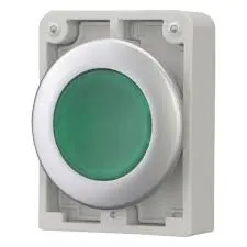EATON 182952 Világító reteszelt nyomógomb,30mm,lapos,zöld villanyszerelés