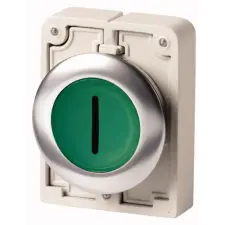 EATON 182957 Világító nyomógomb,30mm,lapos,zöld "I" villanyszerelés
