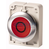EATON 188033 Világító nyomógomb,fém,30mm,lapos,piros,"O"