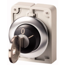 EATON 188155 M30I-FWRS-MS3 Kulcsos gomb,fém,30mm,lapos,2áll.,reteszelt villanyszerelés