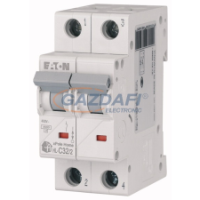 EATON 194774 Home kismegszakító 4,5kA, 2P, 32A, C jelleggörbe villanyszerelés