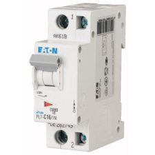 EATON 262749 PL7-C16/1N Kismegszakító. 1P+N, 16A, C karakterisztika, 10kA villanyszerelés