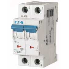 EATON 262766 PL7-B20/2 Kismegszakító. 2P, 20A, B karakterisztika, 10kA villanyszerelés