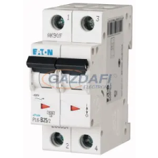 EATON 286557 Kismegszakító, 6kA 2 pólus 25A, B karakterisztika, PL6-B25/2 villanyszerelés