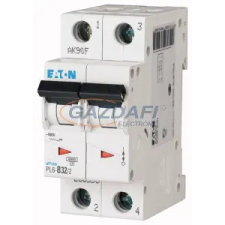 EATON 286570 Kismegszakító, 6kA 2 pólus 32A, C karakterisztika, PL6-C32/2 villanyszerelés