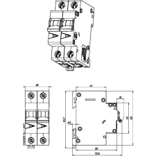 EATON EATON 278782 FAZ-D15/2 Kismegszakító, 15kA 2-pól. villanyszerelés