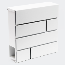 ECD Designer postaláda szögletes mintás fehér színben modern megjelenés újságtartóval postaláda