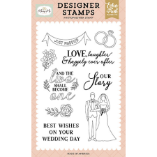 Echo Park Marry Me Just Married Banner Szilikonbélyegző Clear Stamps (1 db) dekorációs kellék
