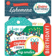 Echo Park Papírmotívum / Kivágat , Happy Birthday Boy / Ephemera (1 csomag) matrica
