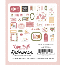 Echo Park Special Delivery Baby Girl Kivágatok Ephemera (1 csomag) matrica
