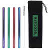 Ecocare Maxi Környezetbarát fém szívószál, keverék, 21,5×1,2 cm, 4 db