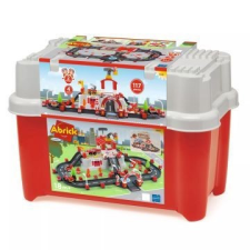 Ecoiffier Abrick: Óriás autópálya építőszett tárolóval - piros barkácsolás, építés