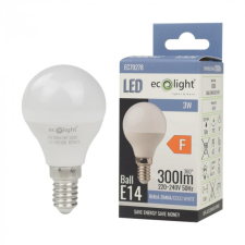 Ecolight LED gömbizzó P45 E14 3W 270lm 6500K hidegfényű izzó