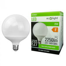 Ecolight LED izzó gömb alakú G120 E27 25W 2250lm 3000K meleg fényű ökofény izzó
