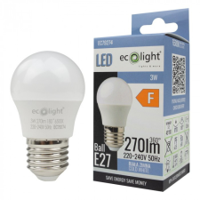 Ecolight LED izzó gömb alakú P45 E27 3W 270lm 6500K hidegfényű ökofény izzó