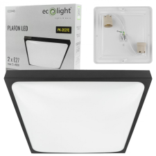 Ecolight LED Mennyezeti Lámpa Felületre Szerelhető 2x E27 Fekete Négyzet Ecolight világítás
