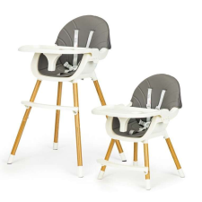 EcoToys 2in1 átalakítható Etetőszék - szürke-fehér etetőszék
