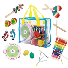 EcoToys fa Hangszer készlet hordozótáskával 14db játékhangszer