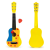 EcoToys Fából készült gyermek gitár fém húrokkal és gitár pengetővel - sárga ecotoys