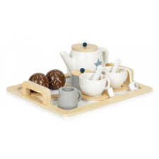 EcoToys Fából készült teáskészlet, 17 teáskészlet, Ecotoys W10B318 konyhakészlet