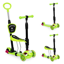 EcoToys Háromkerekű egyensúlyozó robogó világító kerekekkel, ledes, 3 az 1-ben - zöld ecotoys roller