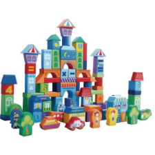 EcoToys Oktatási készlet fakockákkal 100 darab orasel Ecotoys SR19001 kreatív és készségfejlesztő