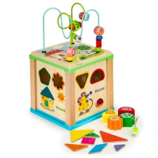 EcoToys Oktató fakocka deszkával Ecotoys HM015470 kreatív és készségfejlesztő