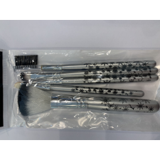  Ecset szett ezüst-fekete virágos 5db-os smink kiegészítő