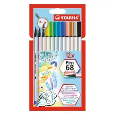  Ecsetfilc Stabilo Pen 68 brush 12 db-os készlet filctoll, marker