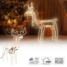 EDDC LED mozgó rénszarvas karácsonyi dekoráció 85x98 cm, meleg fehér, bel- és kültéri karácsonyi világítás karácsonyi dekoráció