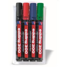 EDDING 300 4db-os 1,5-3mm vegyes színű permanent marker készlet (EDDING_7580003004) filctoll, marker