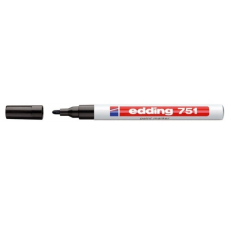 EDDING Lakkmarker, 1-2 mm, EDDING &quot;751&quot;, fekete filctoll, marker